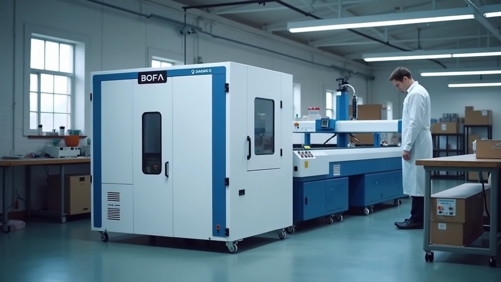 System odciagu oparow BOFA przy stanowisku laserowym w warsztacie