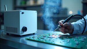 Pochłaniacz oparów lutowniczych przy stanowisku elektronicznym — system filtracji BOFA